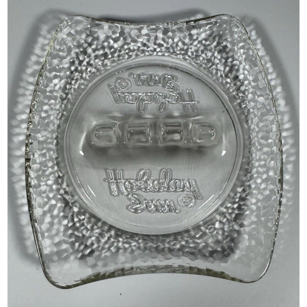 70s 80s Holiday Inn Hotel Motel Ashtray Advertising Clear Glass Vintage Souvenir